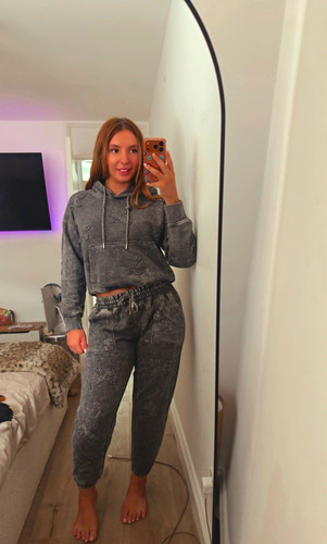 Women grey acid wash piece - grey,