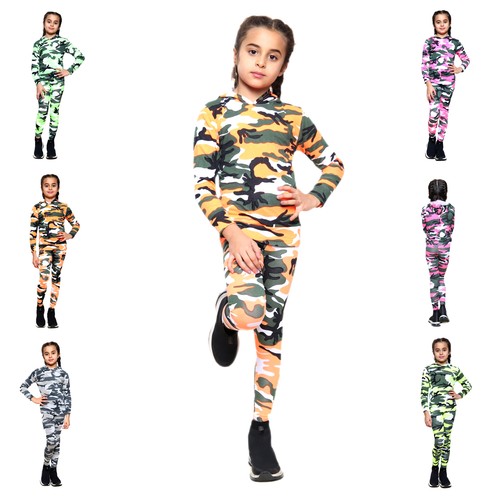 Girls tracksuit camouflage - girls,