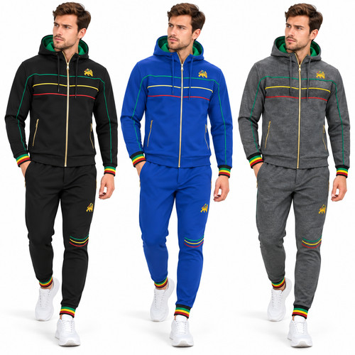 Men rasta lion tracksuit - rasta,