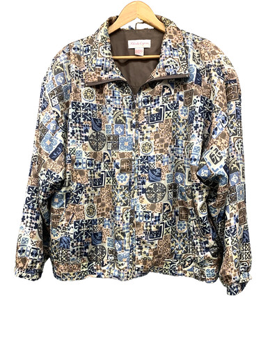 Vintage 80s silk bomber track - bomber,